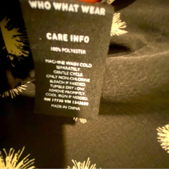 Who What Wear Bohemian Black Firework Long  Bubble Sleeve Blouse Top Size S - Picture 6 of 6